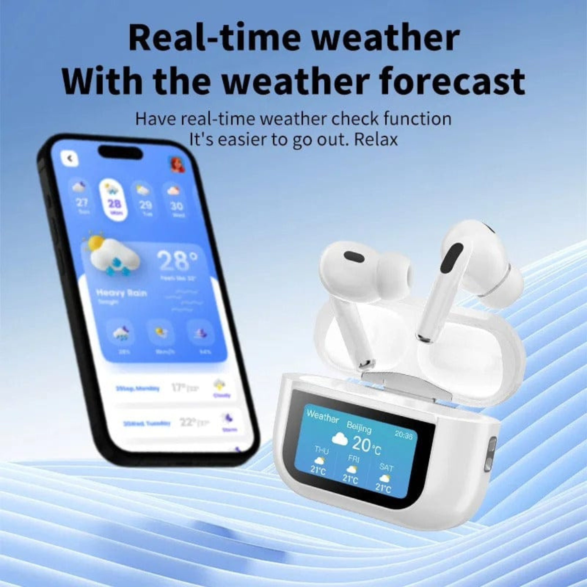 Touch Screen AirPods – Smart Wireless Earbuds