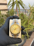 Rolex Datejust Two-Tone Black Dial Diamond Markers