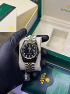 Rolex Datejust Two-Tone Black Dial Diamond Markers
